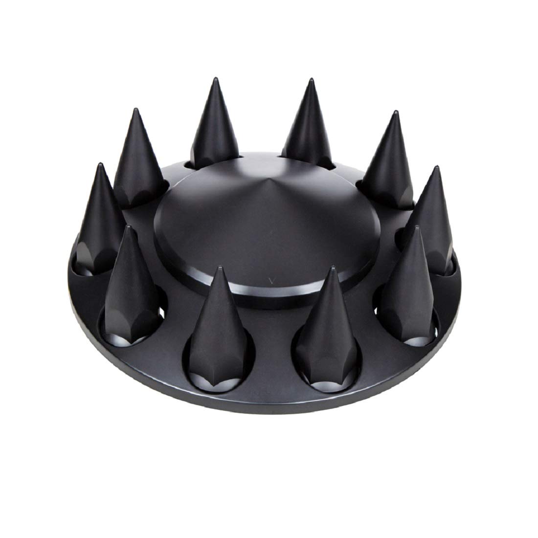 2-Pack Matte Black Pointed Front Axle Cover with 33mm Spike Thread-on Nut Cover - Motorcycle, Dirt Bike, Harley Accessories for Enhanced Style and Protection