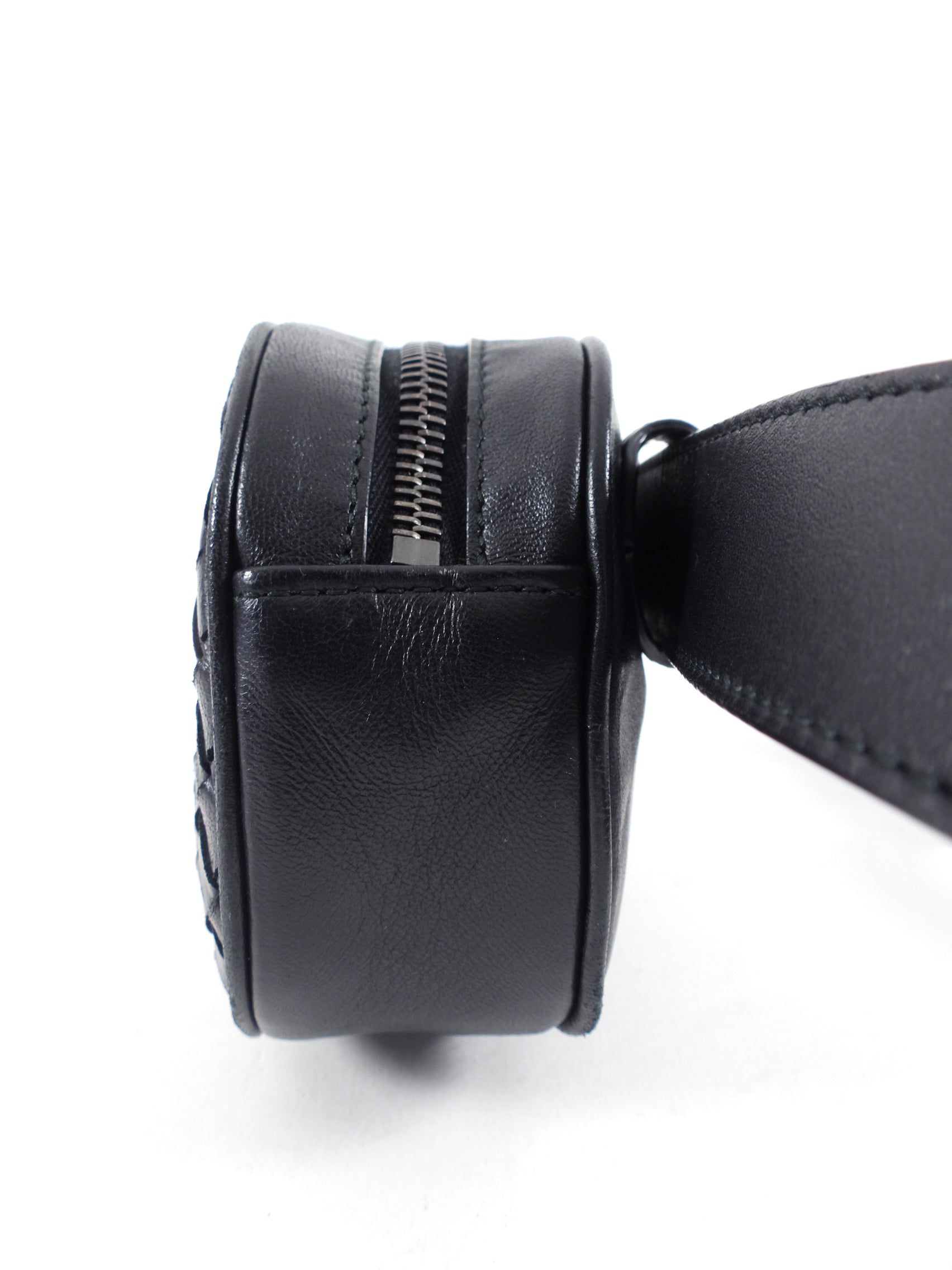 Bottega Veneta Intrecciato Leather Black Belt Bag for Women | Luxury Crossbody Shoulder Bag | Perfect for Work, Travel & Evening Events