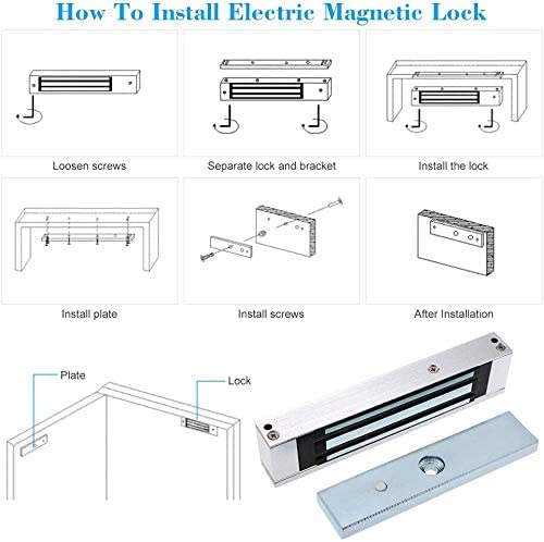 180KG Heavy Duty Electric Magnetic Lock - 12V Fail Safe NC Mode Electromagnet Lock for Single Door Access Control System - Ideal for Offices, Homes & Security Gates