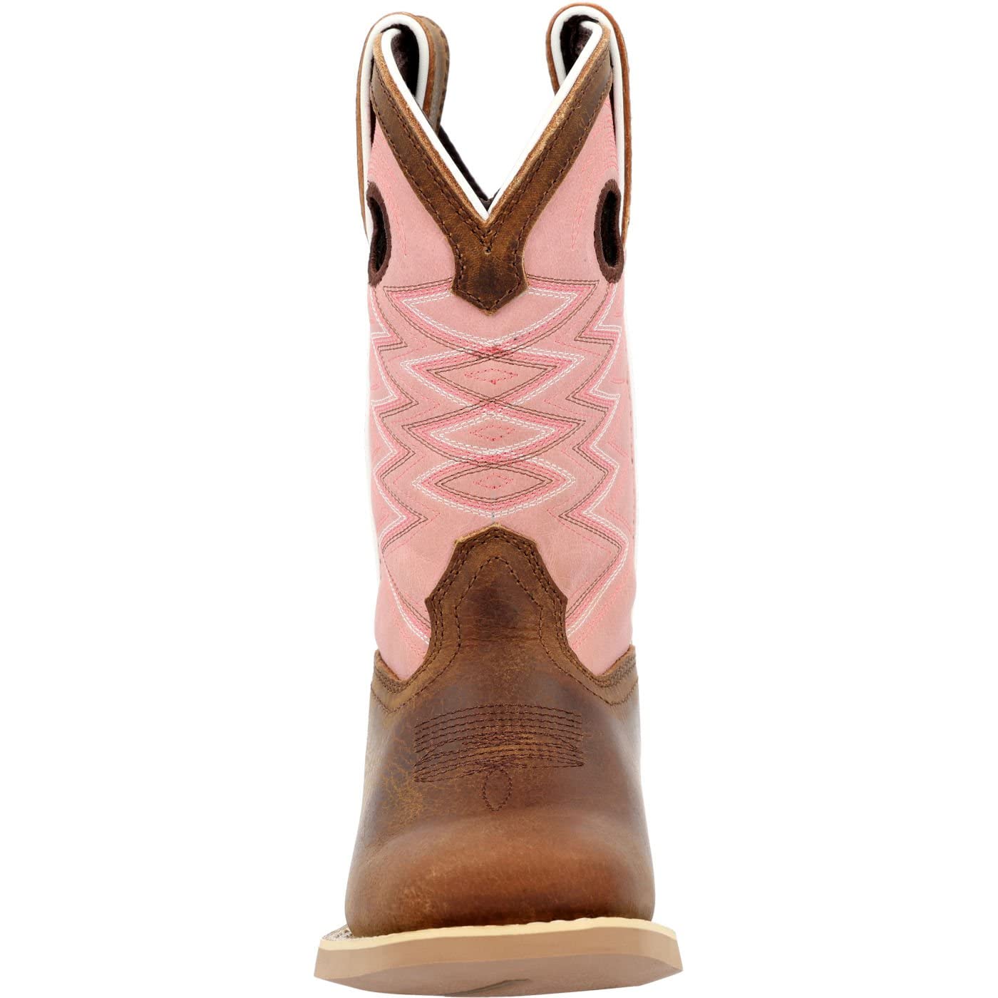 Durango Lil Big Kids' Dark Chestnut & Bubblegum Western Boots - Size 4(M) for Girls - Comfortable Cowboy Boots for School, Rodeo & Western Fashion