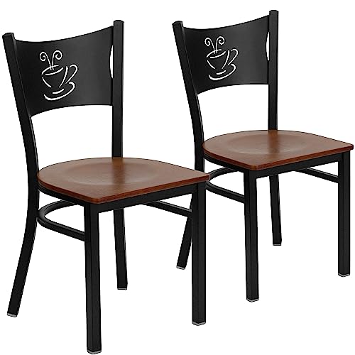 Cherry Wood Seat/Black Metal Frame