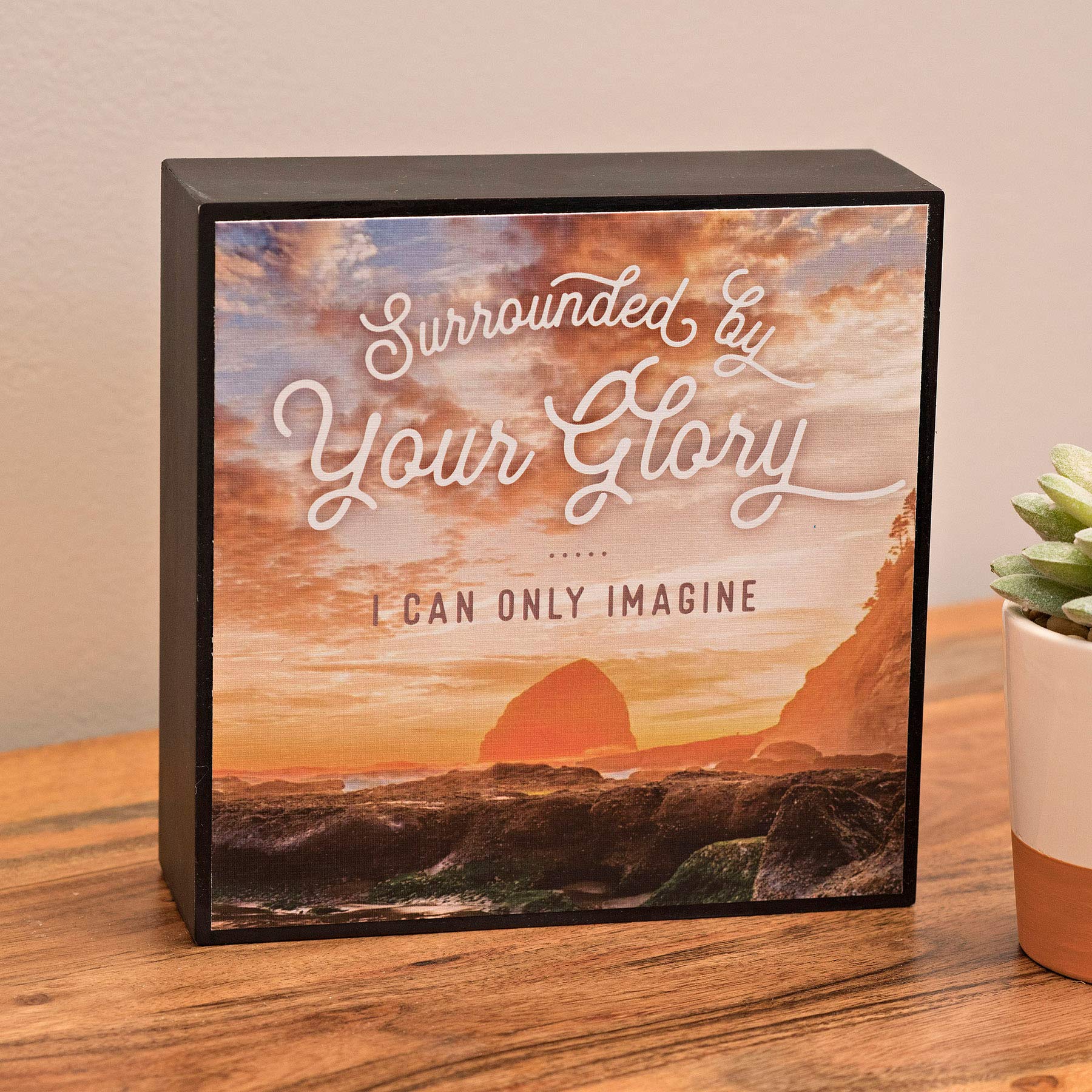 Inspirational 'I Can Only Imagine' Box Plaque - Christian Home Decor Gift for Wall or Shelf - Perfect for Bedroom, Office & Church