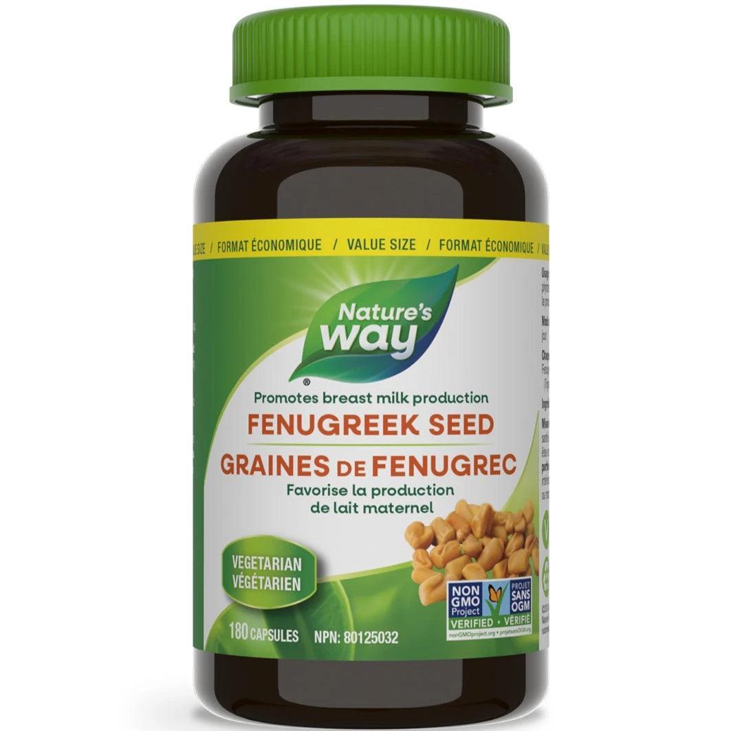 Nature's Way Fenugreek Seed 180 Capsules - Herbal Supplement for Lactation Support, Blood Sugar Balance & Digestive Health | Perfect for Nursing Mothers & Wellness Enthusiasts