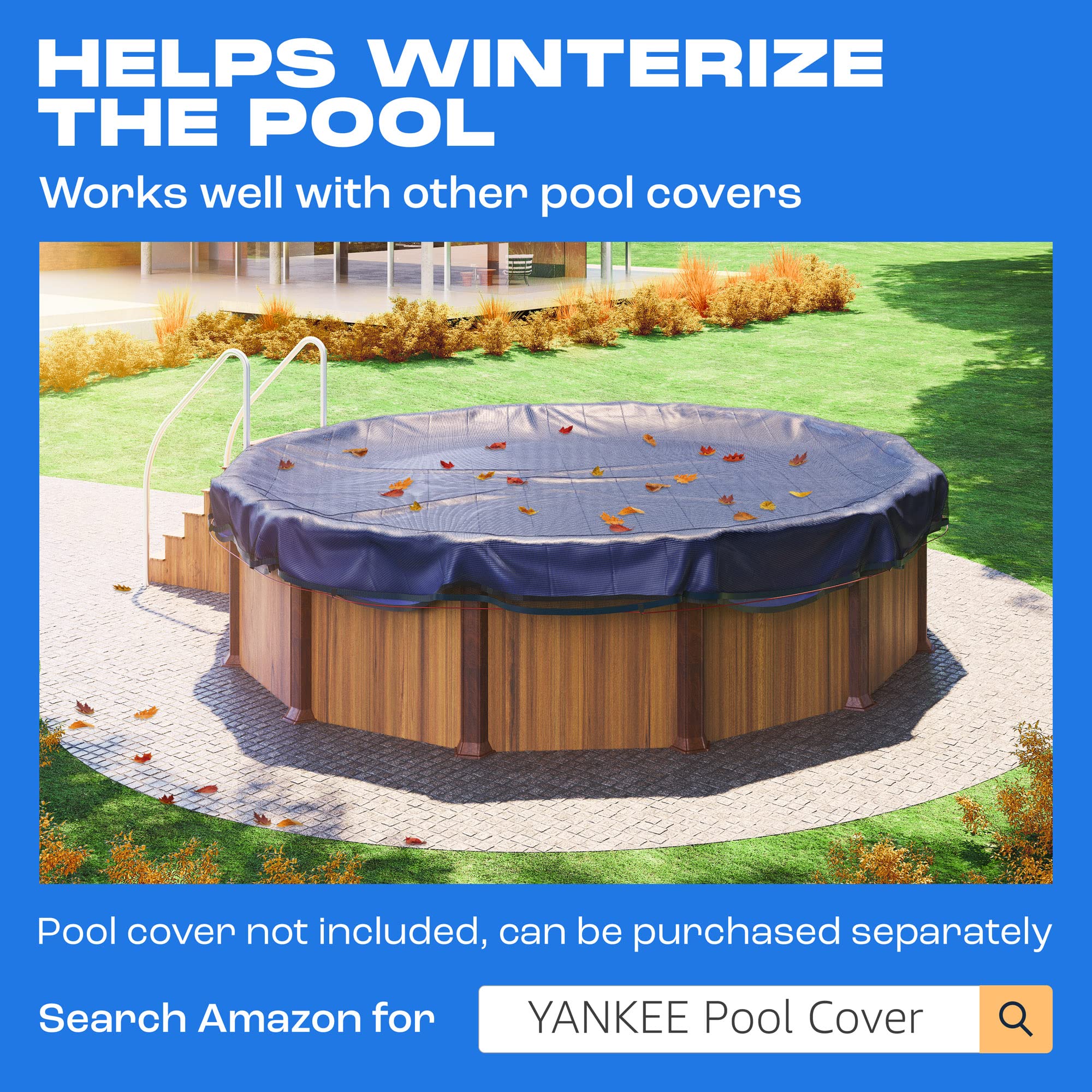 Heavy-Duty 24 Ft Round Above Ground Pool Leaf Net Cover - 0.15