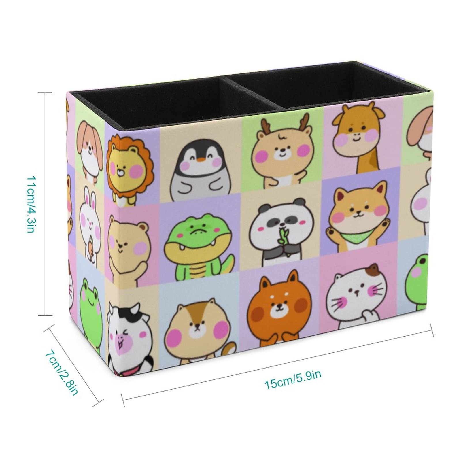 Cute Animal Pen Holder for Desk - Leather Pencil Organizer with Storage for Office, School & College | Perfect for Makeup Brushes, Pens & Stationery | Stylish Desktop Accessory for Workspace & Study