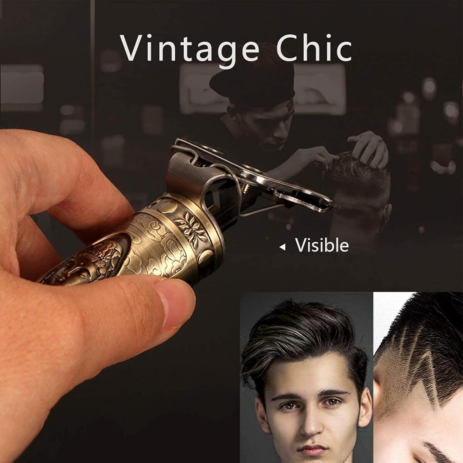 BuenoVida Professional Hair Clippers for Men - Adjustable Blade Trimmer & Shaver with Buddha Style Design | Perfect for Home Grooming, Barber Shops & Travel Use