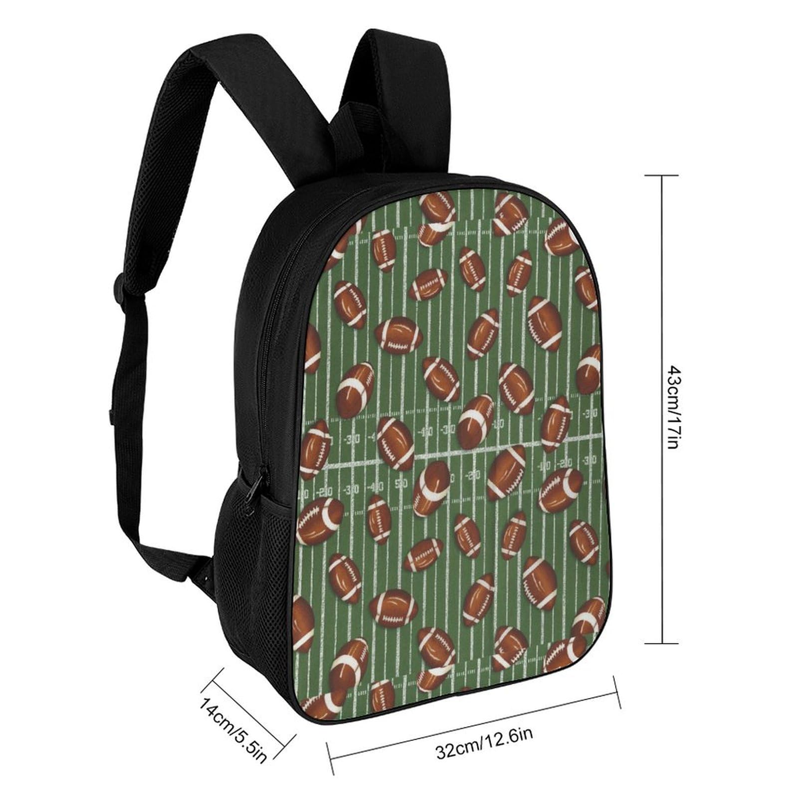 IOEDTHBJ 17 Inch 3D Printed American Football Pattern Backpack - Laptop Computer Bag for School, Work & Travel - Durable Unisex Backpack for Men & Women (Fits 17-Inch Laptops) - Perfect for College, Office & Sports Fans