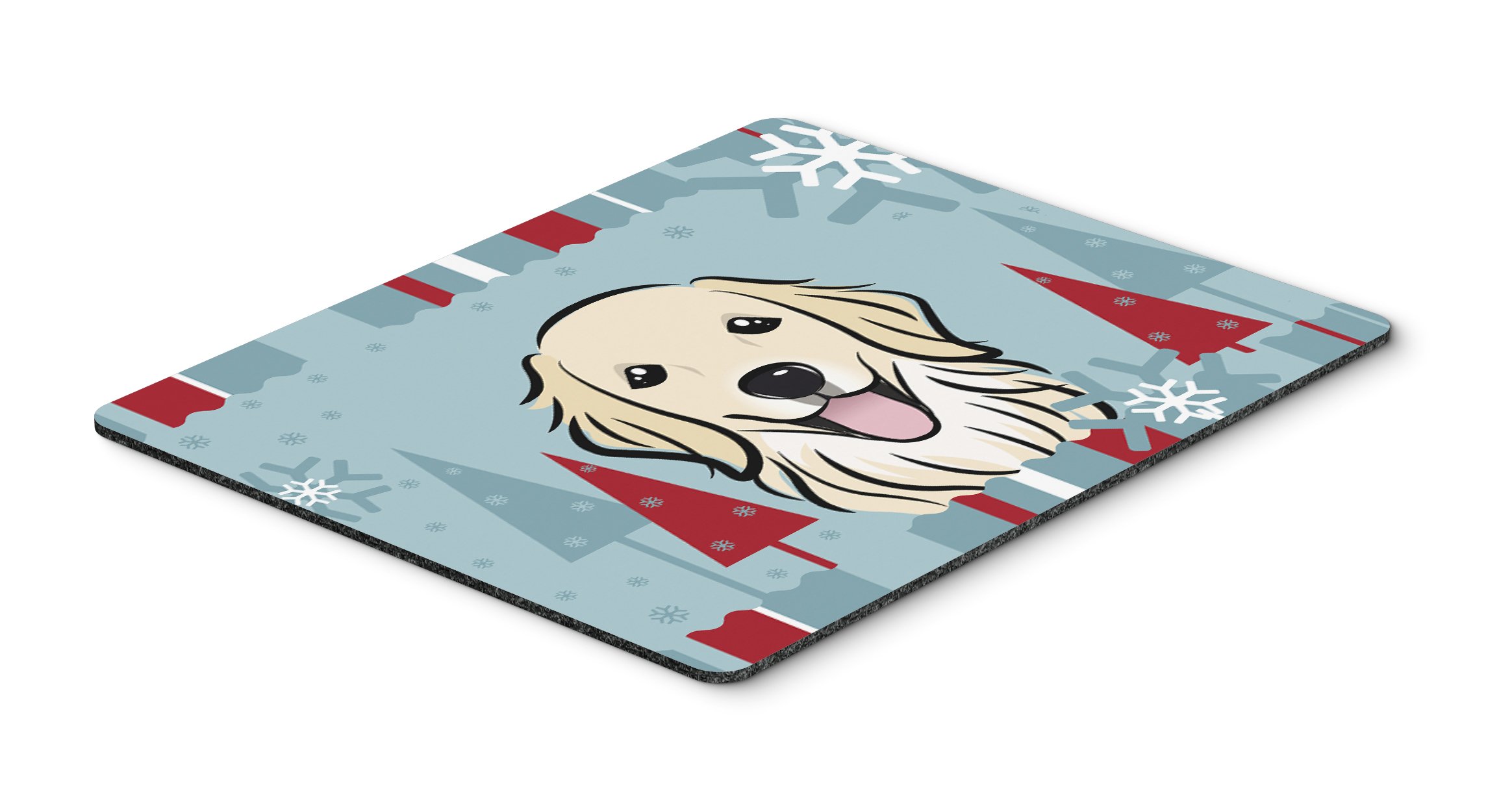 Caroline's Treasures BB1701MP Winter Holiday Golden Retriever Mouse Pad - Large Washable Non-Slip Desk Mat for Home Office, Gaming & Computer Work - Perfect Gift for Dog Lovers & Christmas Decor