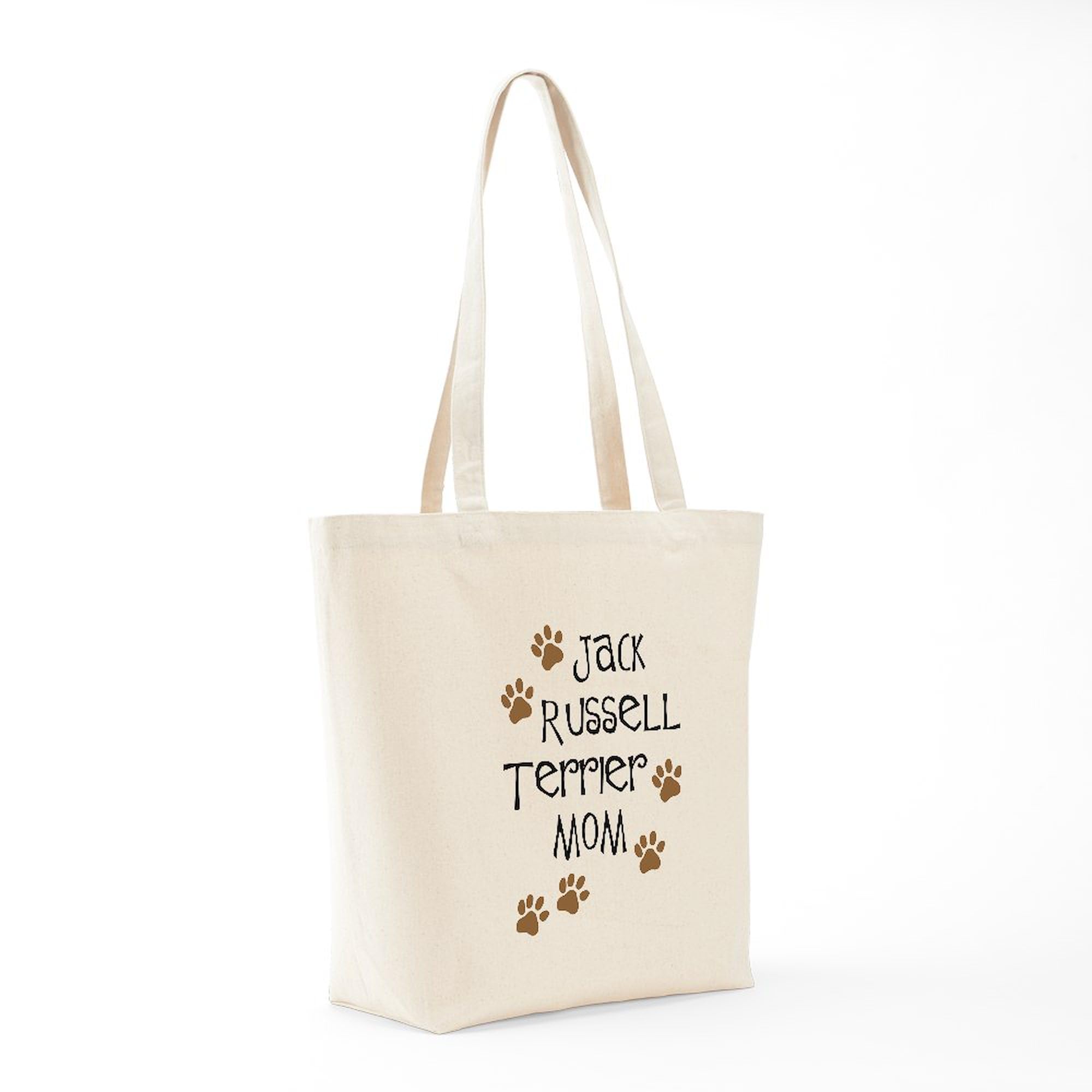 Jack Russell Terrier Mom Tote Bag - Natural Canvas Reusable Shopping Bag for Women | Perfect for Groceries, Beach Trips & Everyday Use