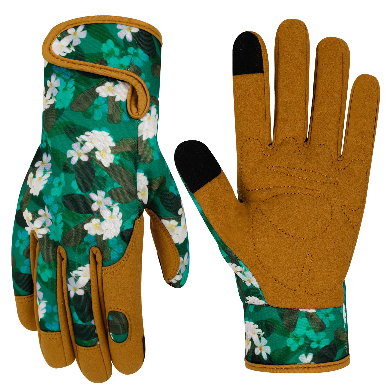 Premium Women's Leather Gardening Gloves - Thorn Proof Heavy Duty Work Gloves for Planting, Weeding & Outdoor Use - Ideal Gardening Gift for Her