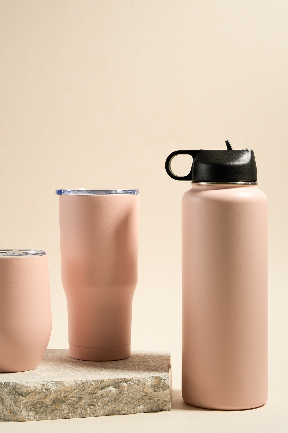 Blush Stainless Steel 1 Liter Water Bottle - Insulated, Leak Proof, BPA Free - Perfect for Gym, Hiking, Travel & Everyday Hydration