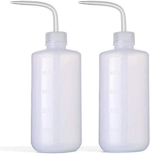 500ml/17oz Safety Wash Bottle (2-Pack) - Durable Plastic Squeeze Bottle for Medical, Lab & Cleaning | Leak-Proof Design for Soap, Water & Chemicals | Ideal for Laboratories, Hospitals & Home Cleaning