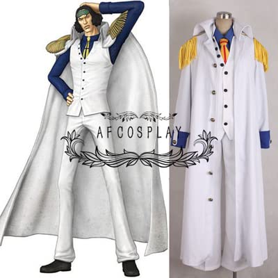 Kuzan Aokiji White Marine Admiral Cosplay Costume - One Piece Anime Outfit for Halloween, Christmas & Comic Con (Perfect for Cosplay Events & Anime Conventions)