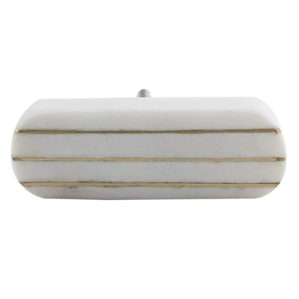Luxury Marble Drawer Knobs - 2-Piece White Square for Kitchen Cabinets & Dressers