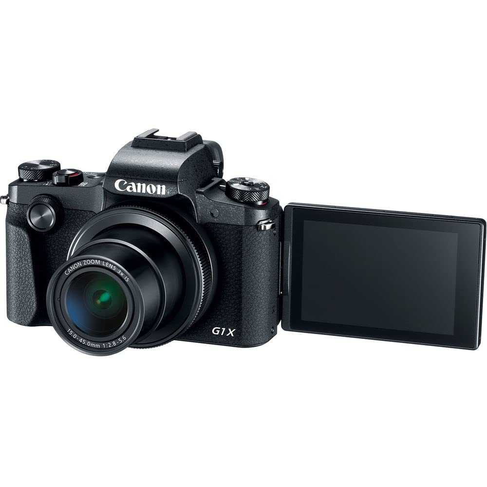 Canon PowerShot G1 X Mark III Digital Camera (2208C001) - 24.2MP APS-C Sensor, 3x Optical Zoom, Wi-Fi & Bluetooth - Includes 64GB Memory Card, NB13L Battery, Corel Photo Software, Charger, Card Reader, Deluxe Soft Bag, Flex Tripod (Renewed) - Perfect for Travel Photography, Vlogging & Professional Shoots