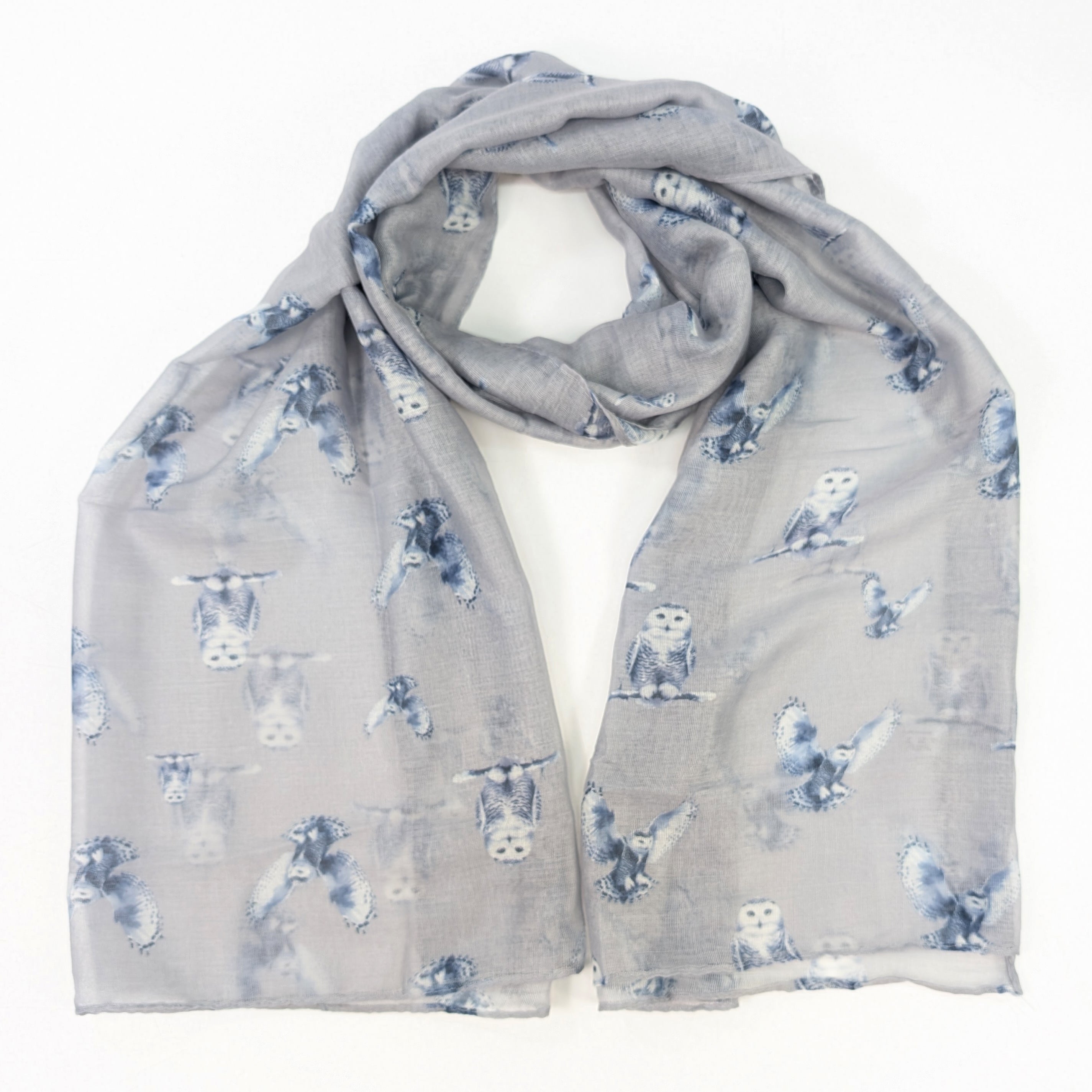 Snowy Owl Scarf - 70x180cm Soft Winter Wrap - Exclusive Latte Color Design - Perfect for Cold Weather & Gift Giving