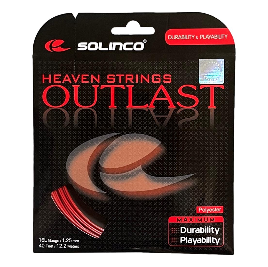 Solinco Outlast 16L Tennis String - High Performance Polyester String for Control & Durability | Perfect for Competitive Players & Tournament Play