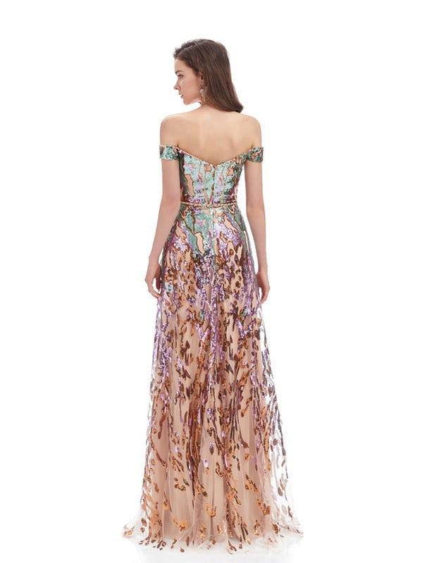Elegant Off-Shoulder A-Line Strapless Long Prom Dress for Women - Perfect for Homecoming, Ballroom Dance & Formal Events | Style 12784