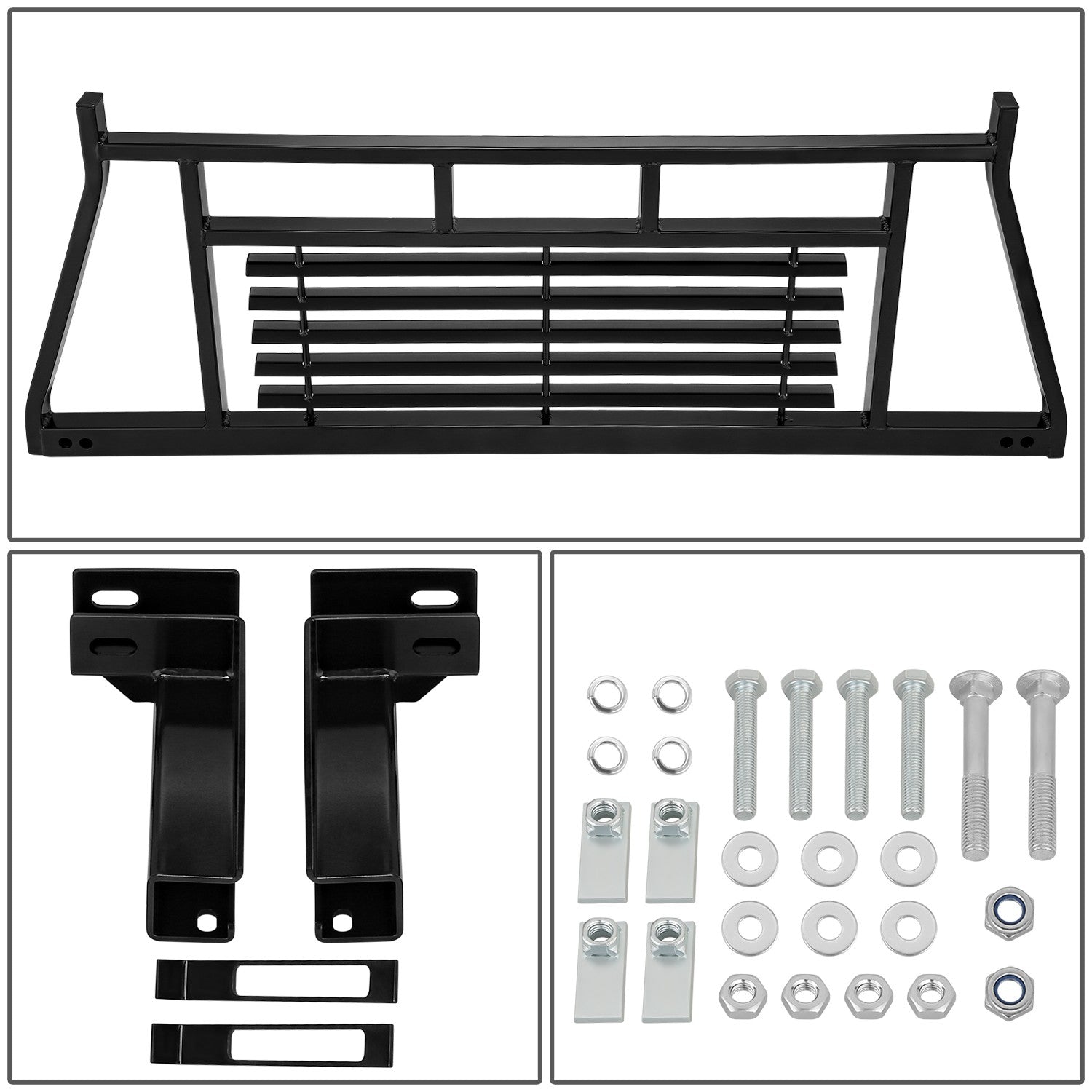 1 X 2 Inch Steel Tubing Headache Rack for 2019-2023 Ford Ranger Pickup Truck - Heavy Duty Rear Window Protection & Cargo Security for Off-Roading & Work Trucks