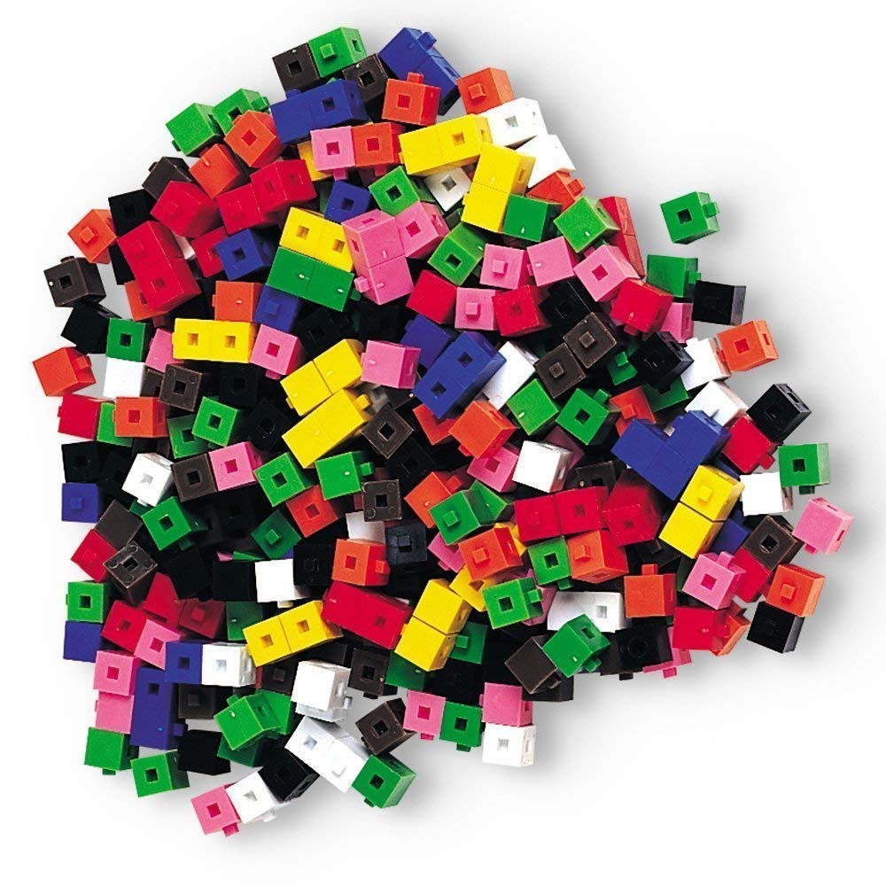 hand2mind Interlocking Centimeter Unit Cubes - 1000-Piece Set of Plastic Math Manipulatives for Kids | Early Math Learning, Counting & Measurement Activities | Perfect for Preschool & Elementary Classroom Supplies