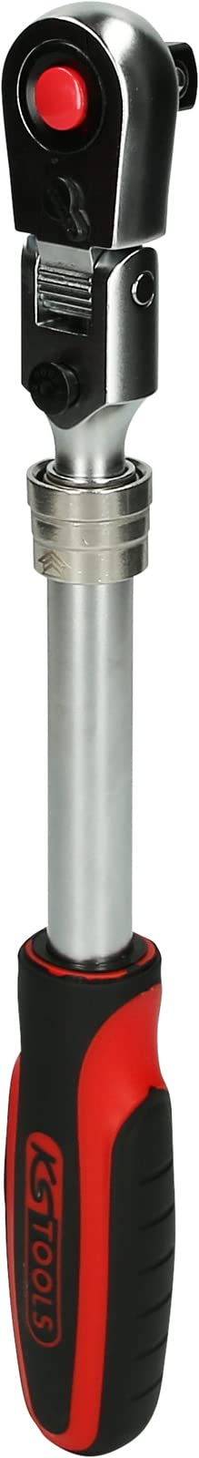 KS TOOLS SlimPower 914.1220 1/2 Inch 72-Tooth Telescopic Reversible Ratchet - Professional Automotive & DIY Tool for Tight Spaces & Hard-to-Reach Areas