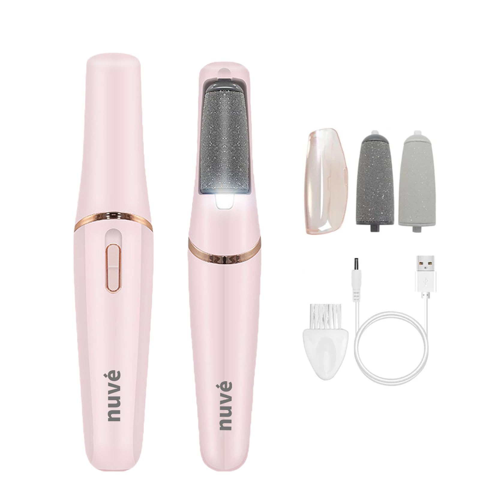 Nuve Smooth Electric Pedicure Wand - Portable Foot Callus Remover & Dead Skin Exfoliator for Dry Cracked Heels - Professional Pedicure Tool for Home Spa & Salon Use