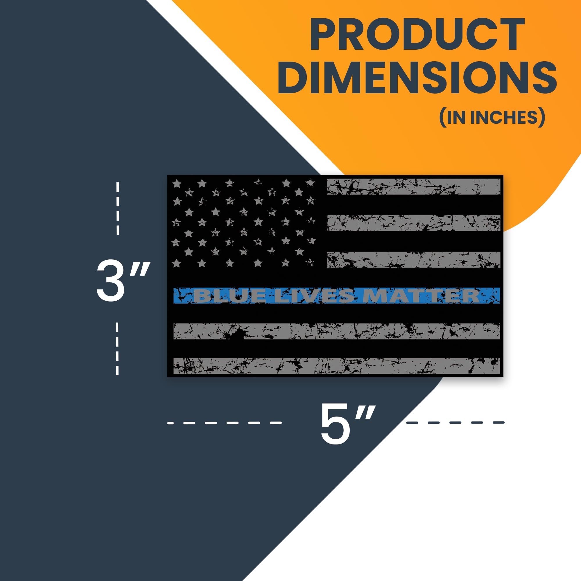 Thin Blue Line Distressed American Flag Car Magnet - 3x5 Inch Heavy Duty Waterproof Automotive Decal for Cars, Trucks & SUVs | Show Support for Law Enforcement on Vehicles