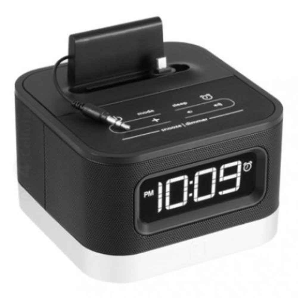 iHome iC50B Universal FM Stereo Alarm Clock Radio with USB Charging for Android & Smartphones - Bedside Nightstand, Office, Travel, Dorm Room Essential