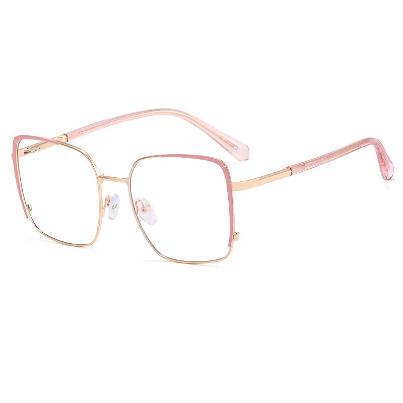 CCspace Women's Full Rim Oversize Square Alloy Eyeglasses Frame 57184 - Stylish Reading Glasses for Work, Office & Everyday Fashion Accessory