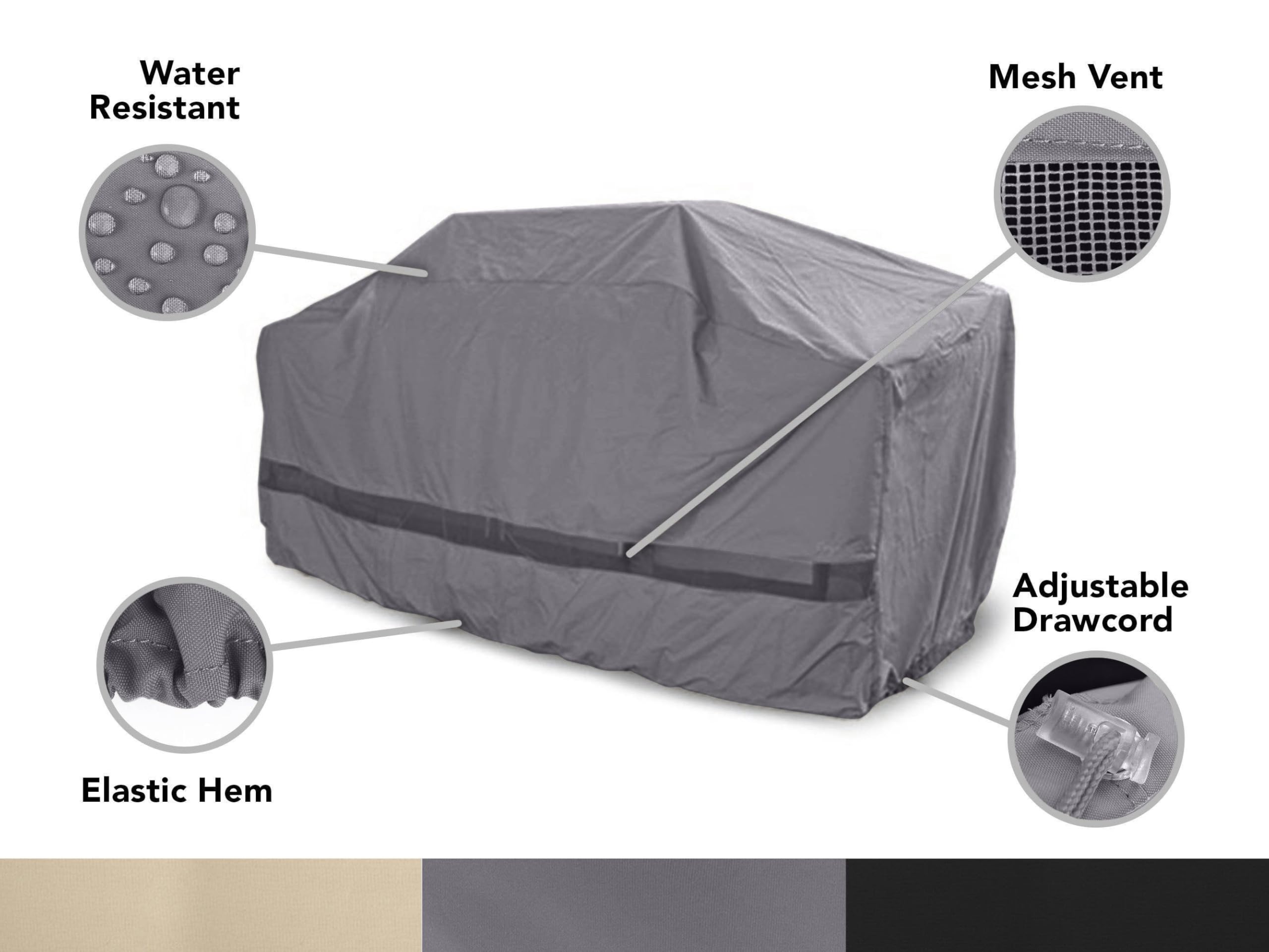 **Weatherproof BBQ Grill Cover for Large Island - Heavy Duty 300D Polyester Outdoor Grill Cover, 98 Inch Charcoal - Perfect for Patio, Backyard & Outdoor Cooking**