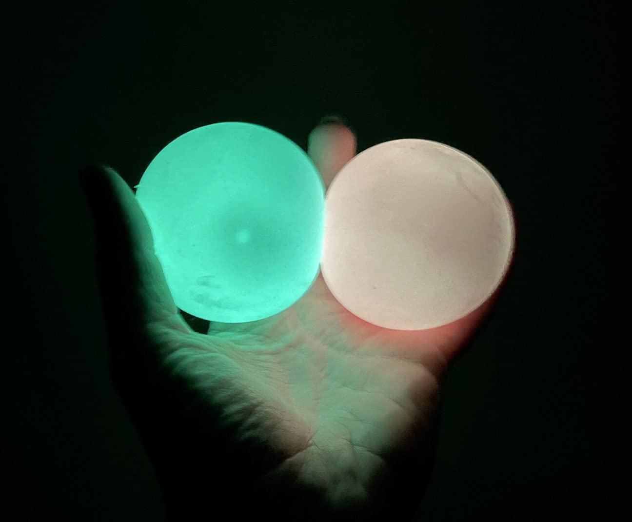 Glow in The Dark Stress Balls Set of 2 - Squishy Sensory Squeeze Balls for Anxiety Relief & Fidget Toys - Perfect for Kids, Adults, Office & Therapy Use (Random Colors)
