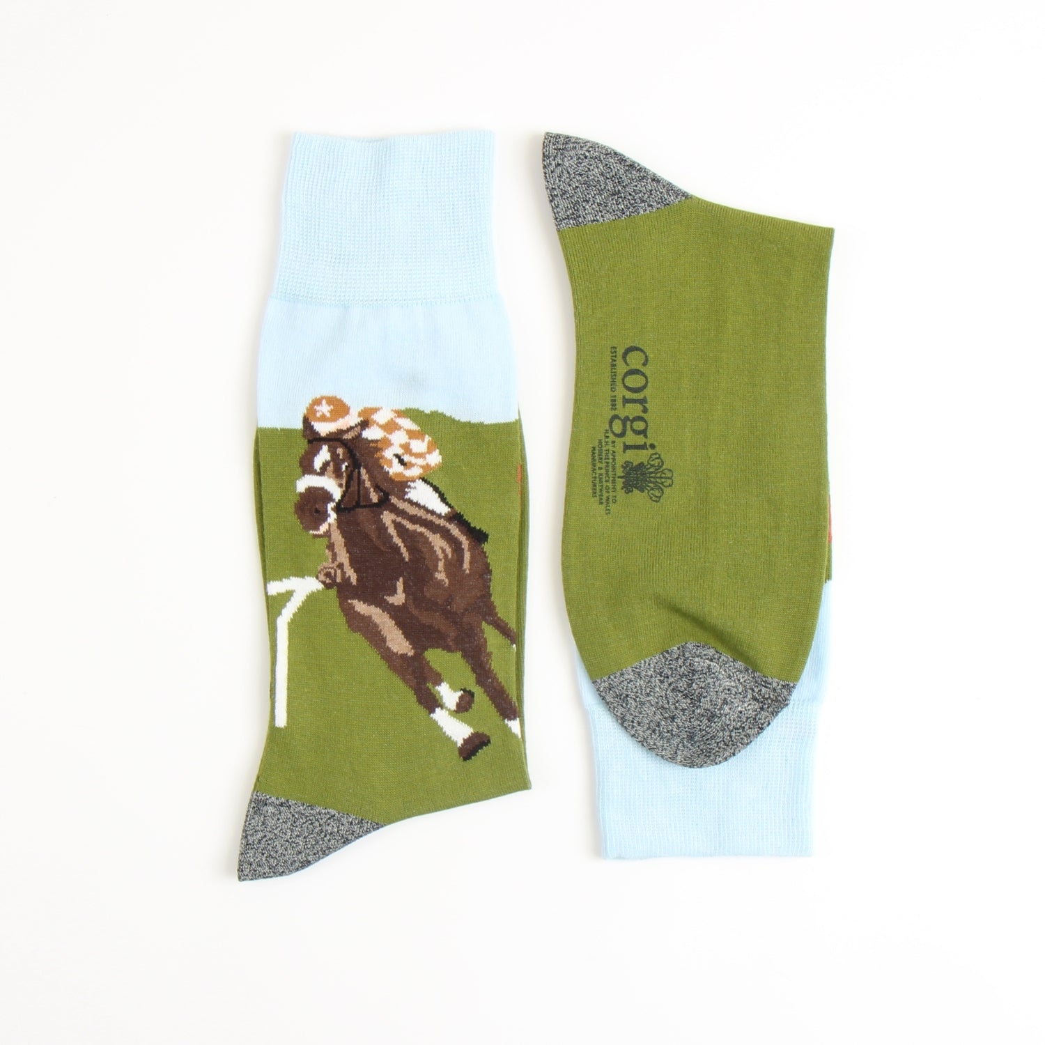 Men's Horse Racing Pattern Cotton Socks - Breathable & Comfortable Athletic Socks for Running, Cycling & Equestrian Sports