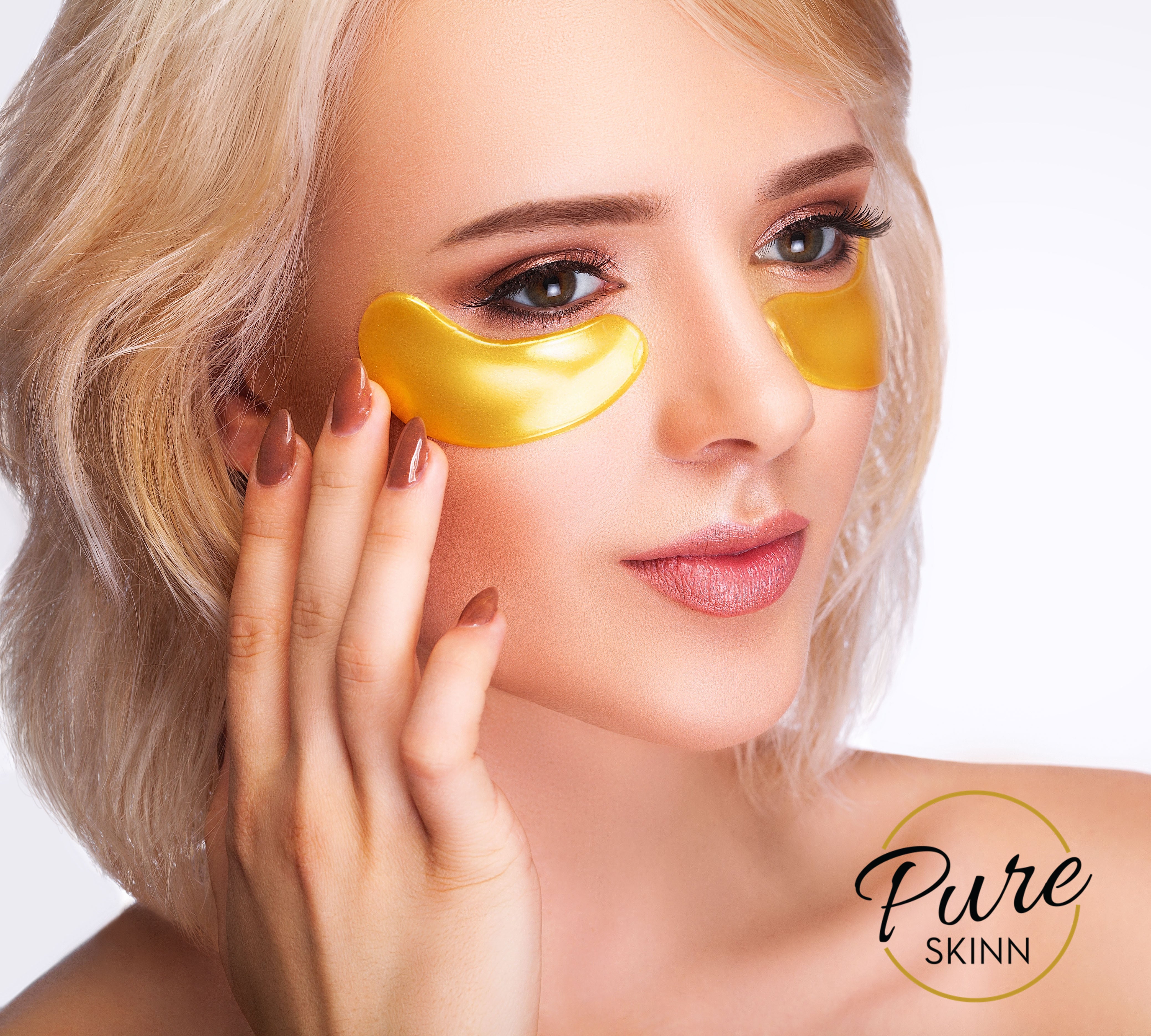 24K Gold Collagen Eye Masks (5 Pairs) - Anti-Aging & Hydrating Under Eye Patches for Dark Circles & Puffiness - Perfect for Spa Night, Travel & Self-Care Routine