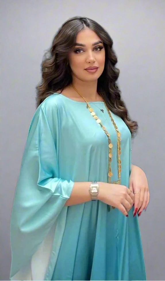 Free Size Batwing Sleeve Farasha Abaya Dress - Modest Islamic Women's Clothing for Prayer, Mosque & Special Occasions