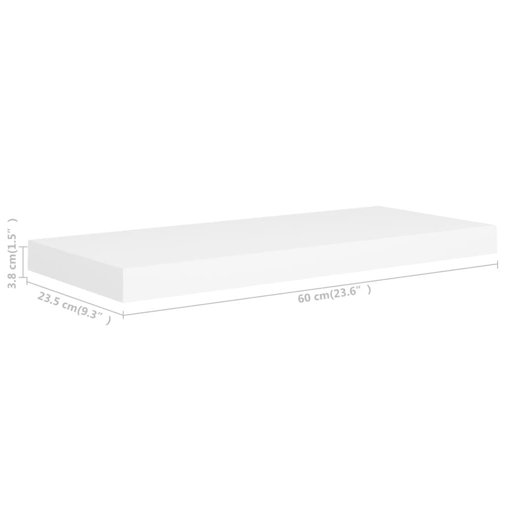Modern Floating Wall Shelf - White 23.6