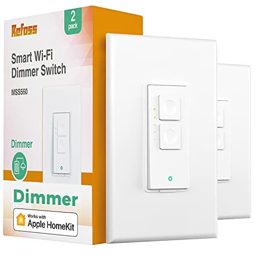 Refoss Smart Dimmer Switch 2 Pack - Single Pole WiFi Light Switch with Neutral Wire Required, Works with Apple HomeKit, Alexa & Google Assistant, FCC/ETL Certified for Home Automation - Perfect for Living Room, Bedroom & Smart Home Lighting Control