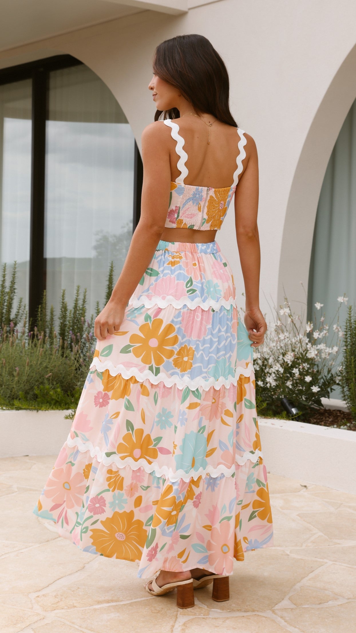 Kalona Maxi Skirt in Blush Petal - Flowy Long Skirt for Women | Perfect for Beach, Vacation & Summer Outfits