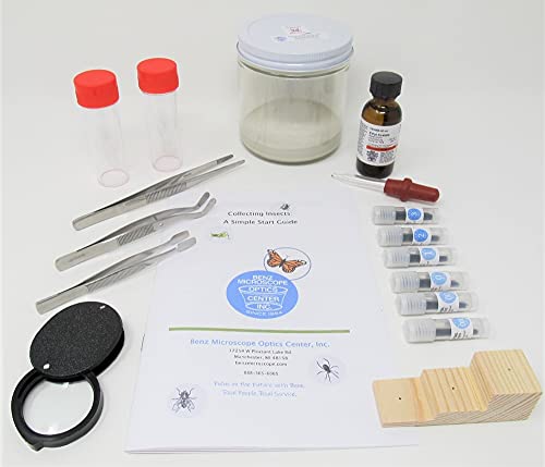 Benz Microscope Insect Collecting Kit - 17 Piece Science Lab Set for Kids & Adults - Perfect for Outdoor Exploration, Classroom Learning & STEM Education Activities