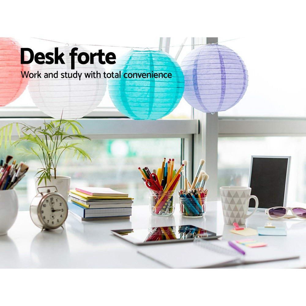 Foldable Desk with Bookshelf - White | Space-Saving Study & Workstation for Small Rooms, Dorm, Home Office | Compact & Stylish Design