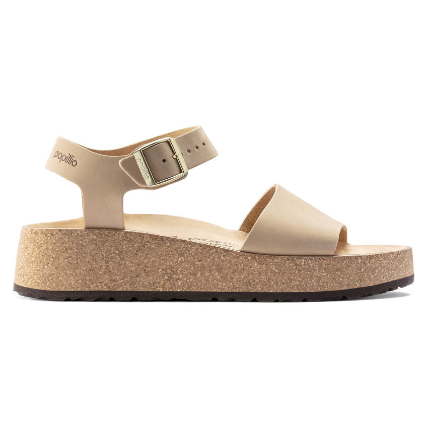 Birkenstock Glenda Women's Sandals - Soft Nubuck Leather in Sandcastle Color | Comfortable Footbed for Walking, Travel & Casual Wear