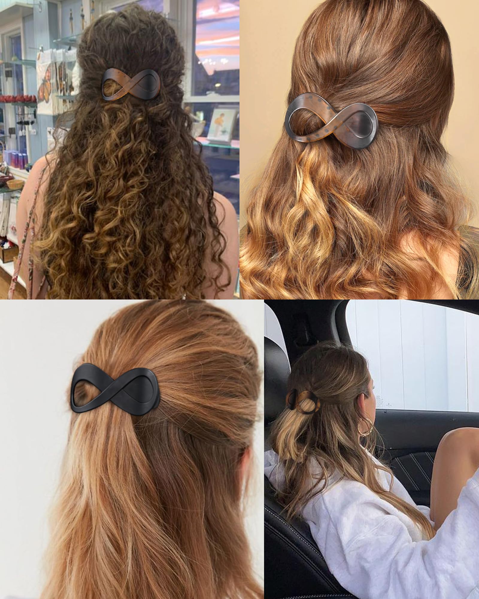 Yanibest 2-Pack 3.3 Inch French Concord Hair Clips for Women & Girls - Flat Hair Barrettes for Thick Hair, Banana Clips for Styling - Perfect for School, Work, Parties & Everyday Hairstyles