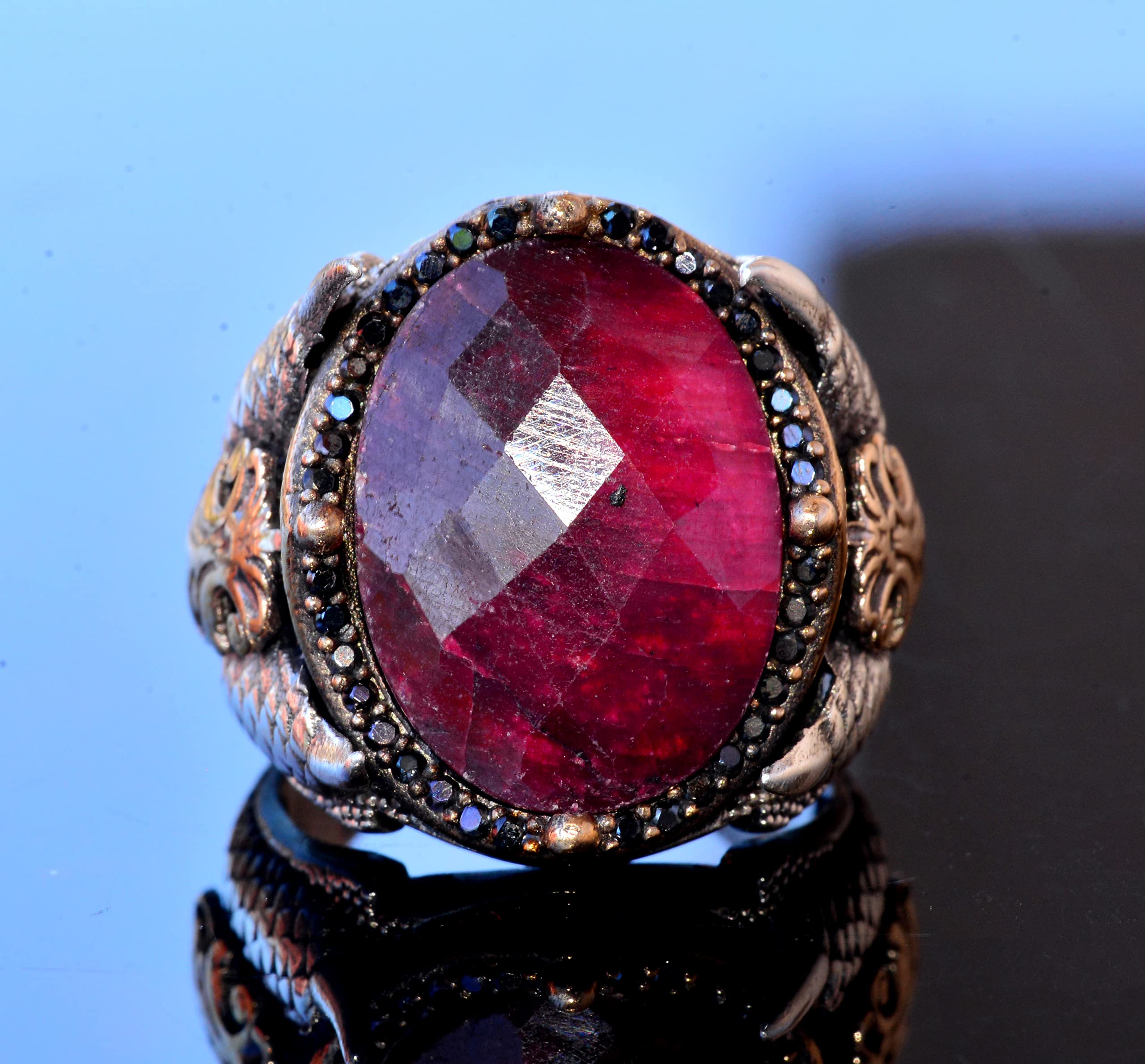 16.80 Carat Genuine Ruby Natural Gemstone Claw Ring for Women - Perfect for Engagement, Anniversary & Special Occasion Jewelry Gifts