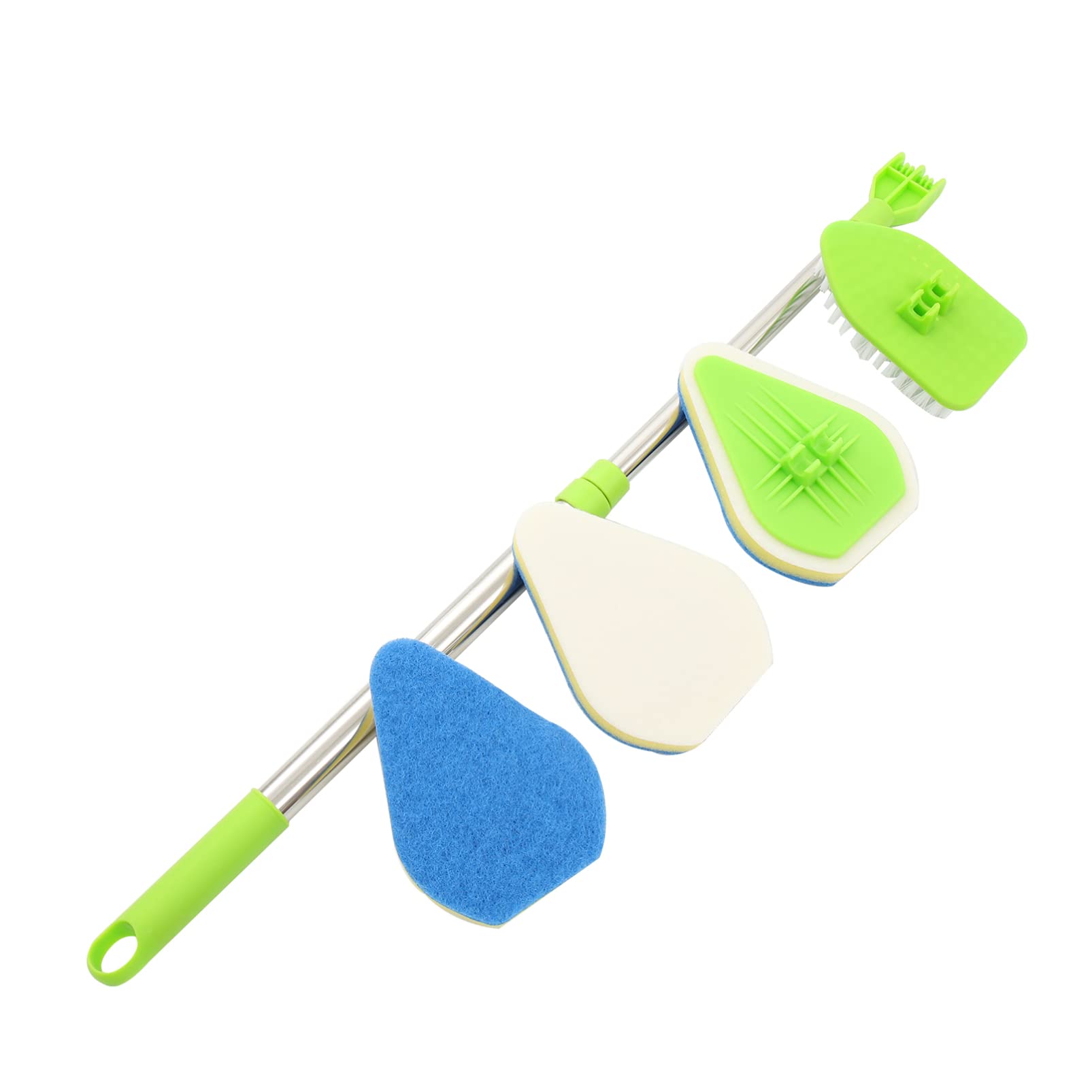 Zerodeko 1 Set Bathroom Cleaning Brush Kit - Extendable Handle, Grout Cleaner, Tile Sponge & Floor Scrubber for Deep Cleaning - Perfect for Showers, Tiles, Sinks & Household Surfaces