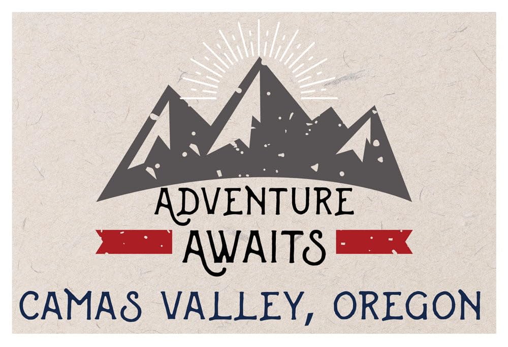 2x3 Inch Oregon Souvenir Fridge Magnet - Camas Valley Adventure Awaits Design | Perfect for Refrigerator, Office & Travel Memories