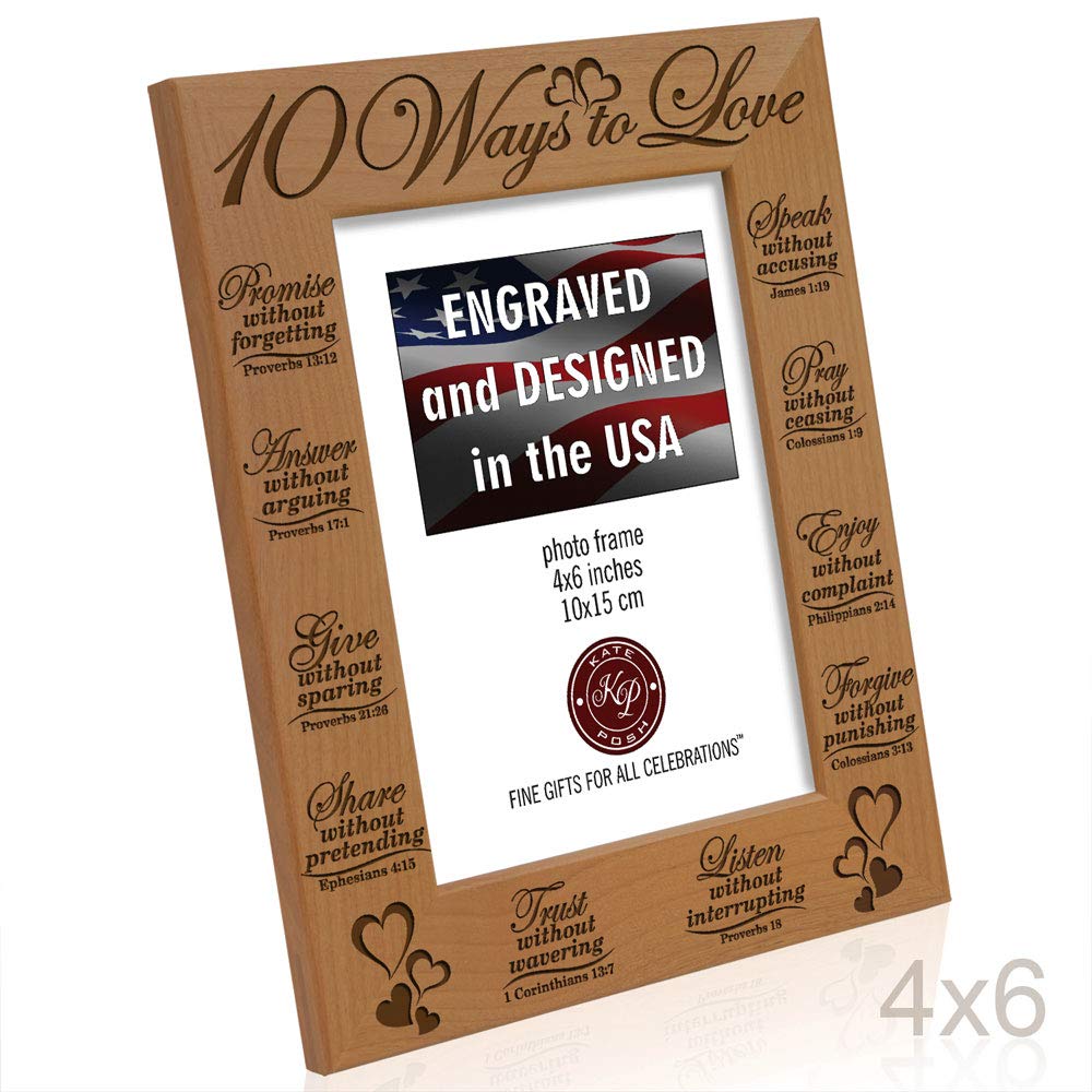 10 Ways to Love Bible Verses - 4x6 Vertical Picture Frame for Home & Gifts