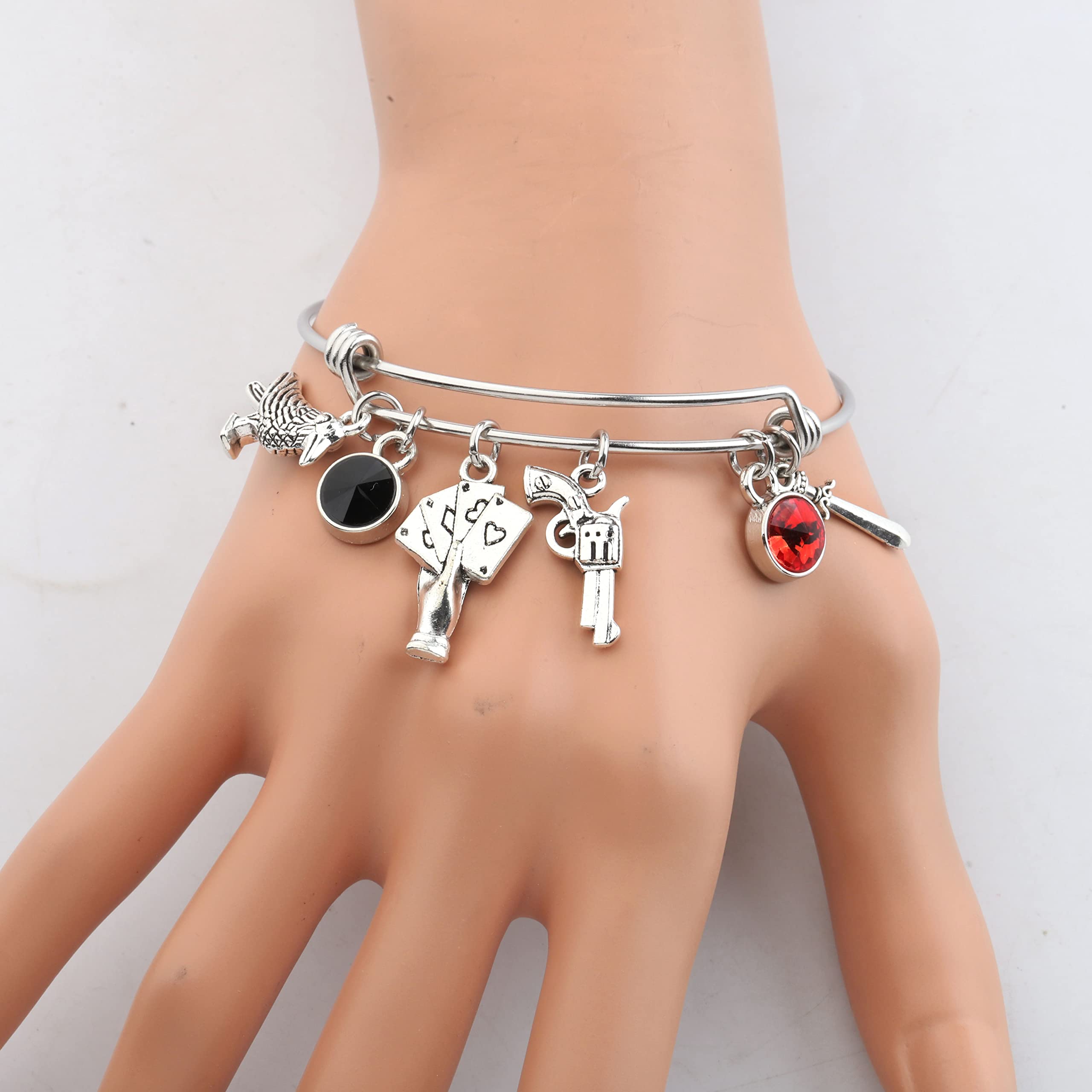 FAADBUK Six Inspired Bracelet - Shadow and Bone Inspired Jewelry | Crow Club Gift for Kaz, Inej & Jesper Fans | Fantasy Book Lover Accessories for Cosplay & Collectors