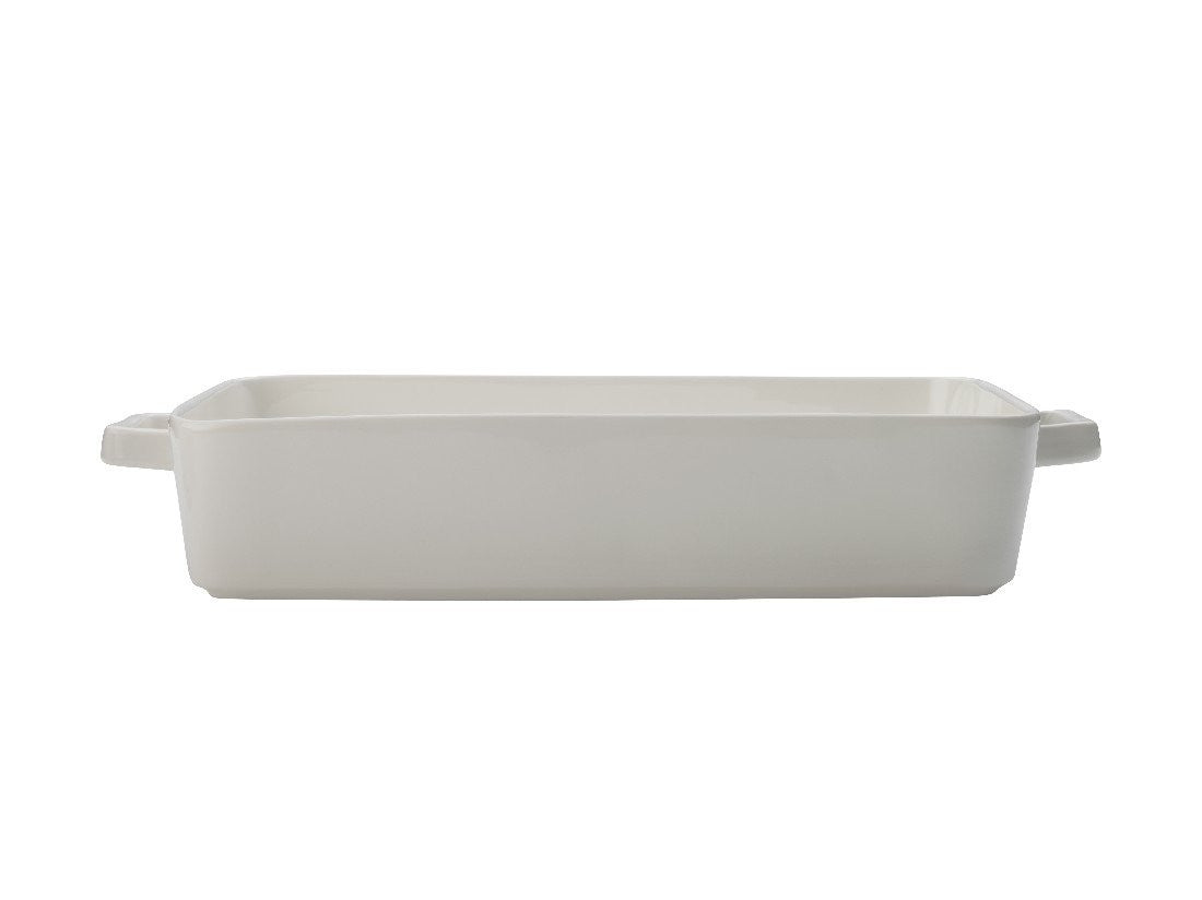 Maxwell & Williams Epicurious Lasagne Dish 36x24.5x7.5cm White Ceramic Baking Pan with Lid - Perfect for Family Dinners, Holiday Cooking & Gift Giving