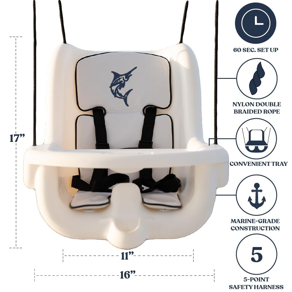 Premium Marine-Grade Baby Seat & Swing for Ages 6 Months to 4 Years - Waterproof & Durable for Outdoor, Beach, and Boat Use