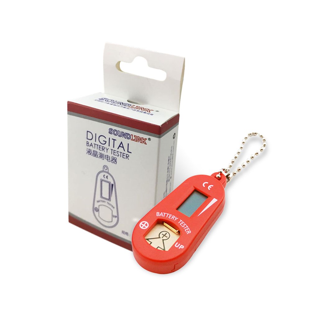 Premium Hearing Aid Battery Tester with Spare Battery Storage - Red | Digital Battery Life Checker for Hearing Devices | Perfect for Travel & Home Use