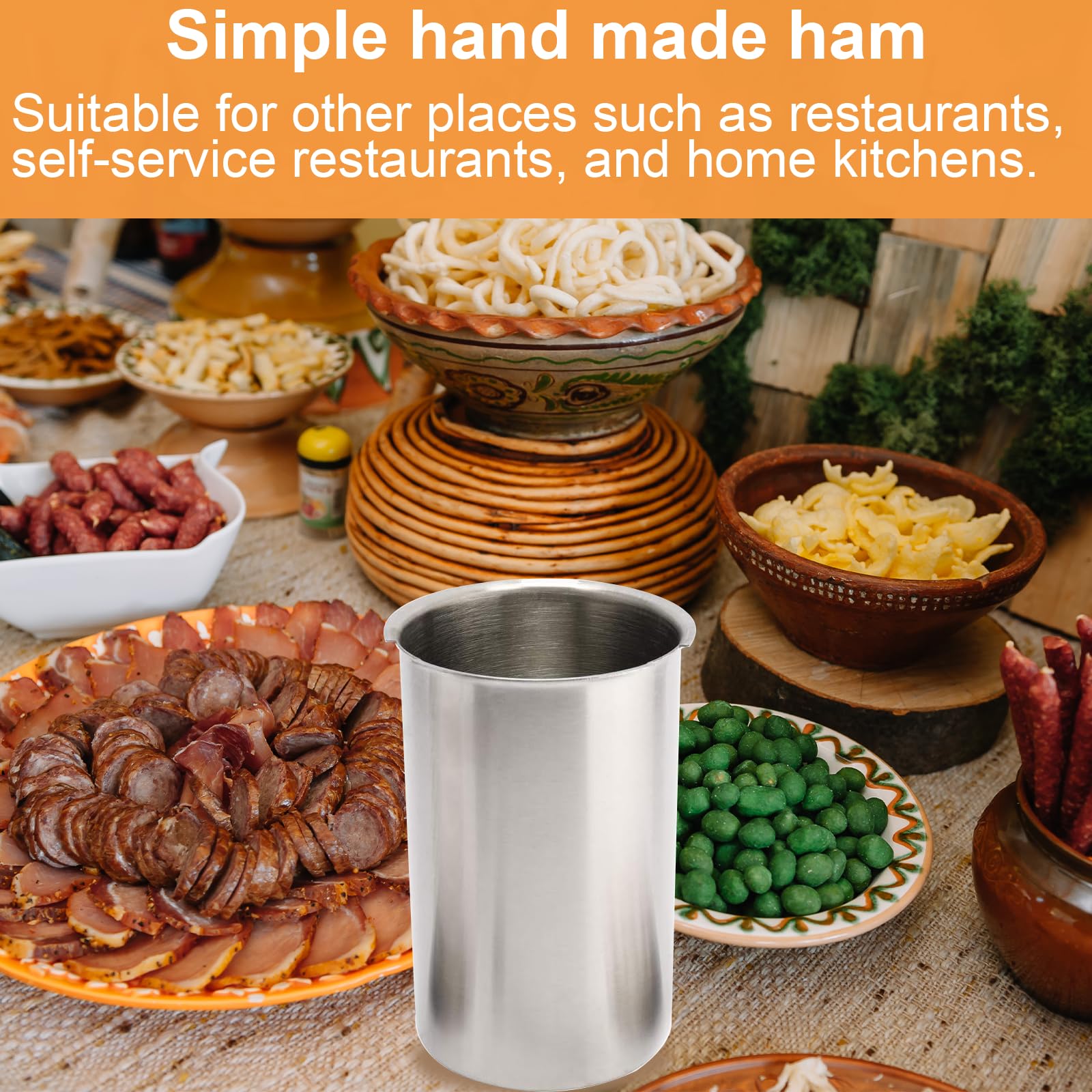 Stainless Steel Ham Maker & Meat Press with Thermometer - Healthy Homemade Deli Meat Maker Kit Includes 20 Cooking Bags - Perfect for Sausage, Bacon & Sandwich Meat Preparation at Home